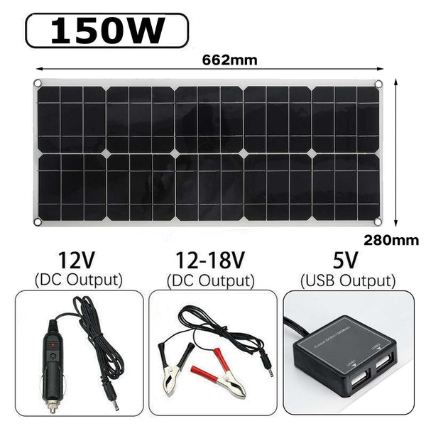 150W 18V Flexible Solar Panel with Complete Kit.