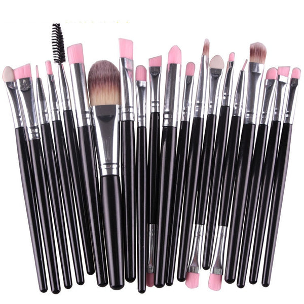20Pcs Makeup Brushes Set Professional Plastic Handle Soft Synthetic Hair Powder Foundation Eyeshadow Make Up Brushes Cosmetics