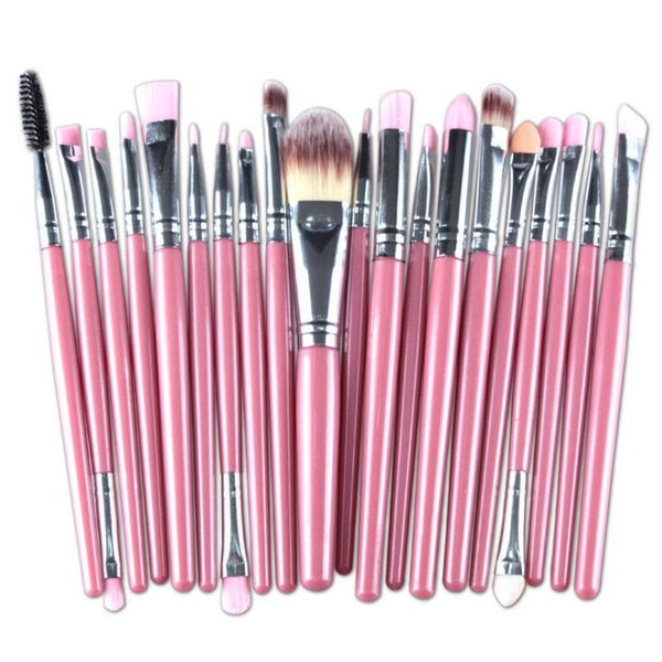 20Pcs Makeup Brushes Set Professional Plastic Handle Soft Synthetic Hair Powder Foundation Eyeshadow Make Up Brushes Cosmetics