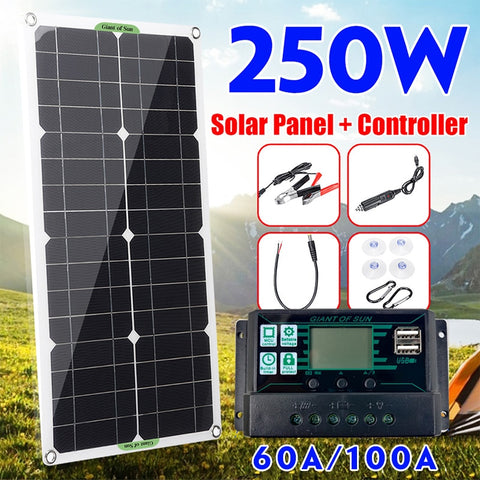 Solar Panel 250W Complete Plus Controller Included.