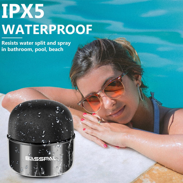 BassPal TWS Waterproof Mini  Bluetooth Speaker with Radio. Available IN Single Or Double Pack.