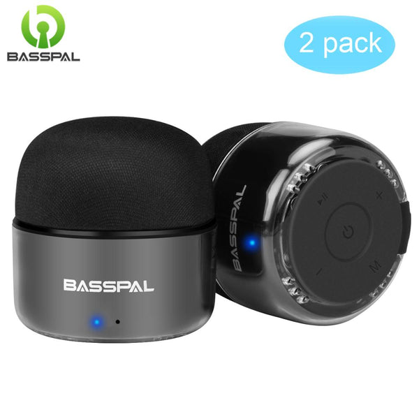 BassPal TWS Waterproof Mini  Bluetooth Speaker with Radio. Available IN Single Or Double Pack.