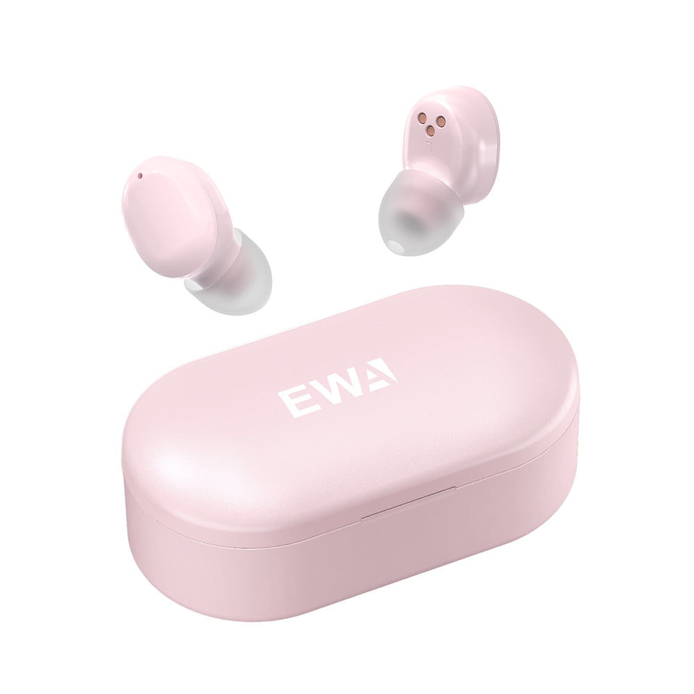 EWA Waterproof Wireless Earphones with Charging Box.