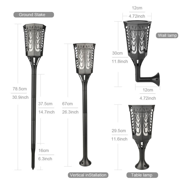 LED Solar Flame Torch Lights