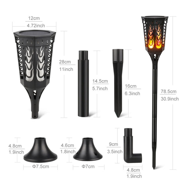 LED Solar Flame Torch Lights