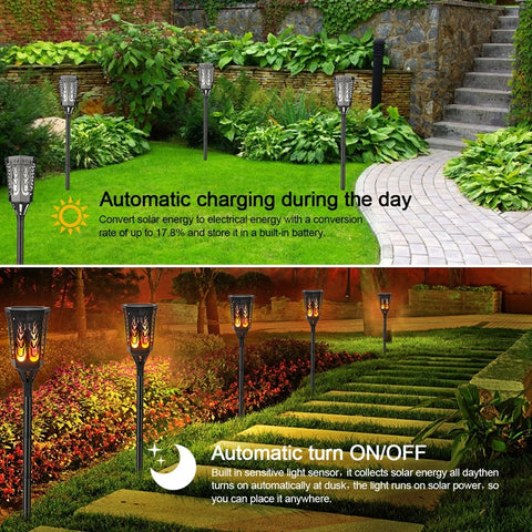 LED Solar Flame Torch Lights