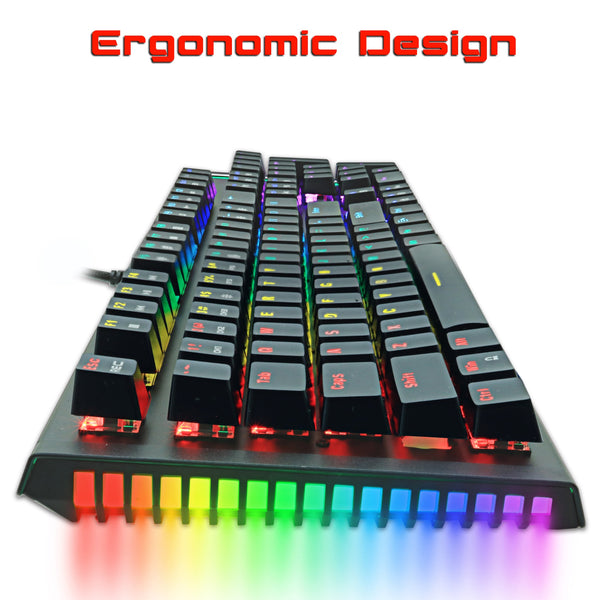 Mechanical Keyboard Wired Gaming Keyboard RGB Mix Backlit 87 104 Anti-ghosting Blue Red Switch For Game Laptop PC Russian US