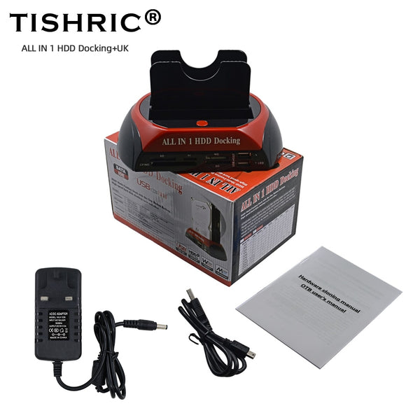 TISHRIC All in 1 Hdd Docking Station eSATA to USB 2.0/3.0 Adapter For 2.5/3.5 Hard Disk Drive Docking Station Hard Enclosure