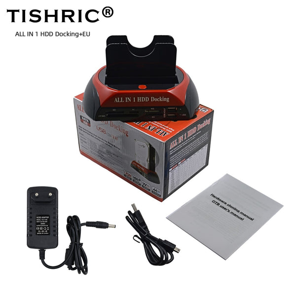 TISHRIC All in 1 Hdd Docking Station eSATA to USB 2.0/3.0 Adapter For 2.5/3.5 Hard Disk Drive Docking Station Hard Enclosure