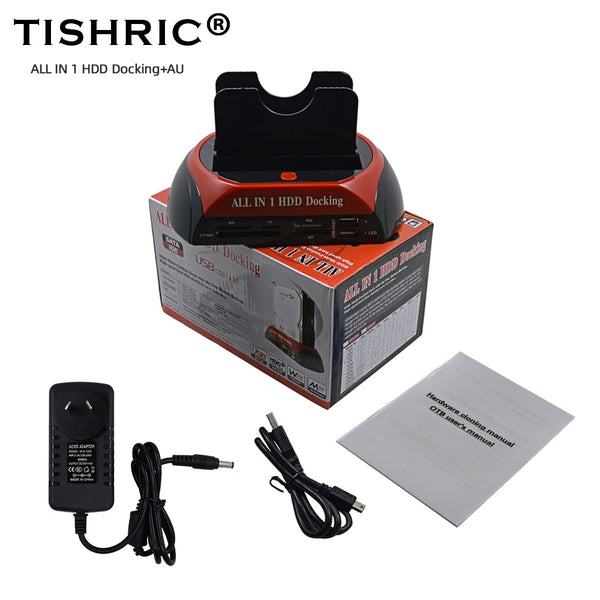TISHRIC All in 1 Hdd Docking Station eSATA to USB 2.0/3.0 Adapter For 2.5/3.5 Hard Disk Drive Docking Station Hard Enclosure