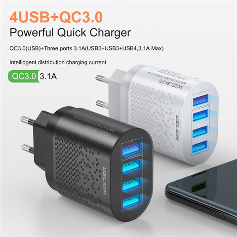 LED 4 Port Charger