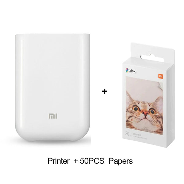 Xiaomi Mijia MI Portable Mini Pocket Photo Printer Kit Bluetooth Printer Bluetooth Wireless Bt Thermal Printer for Mobile Phone